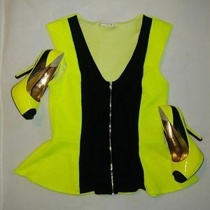 Neon Yellow Top (heels not included)